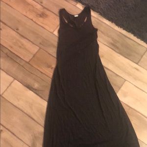Black, maxi dress with cute strappy/open back!